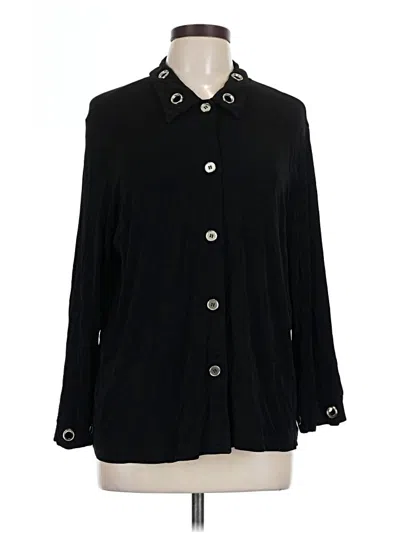 Pre-owned Slinky Brand Long Sleeve Blouse In Black