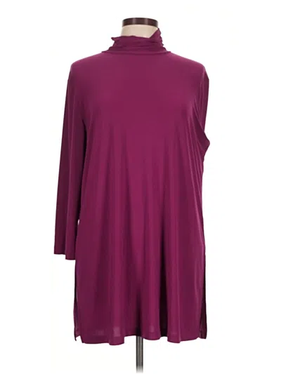 Pre-owned Slinky Brand Long Sleeve Turtleneck In Burgundy