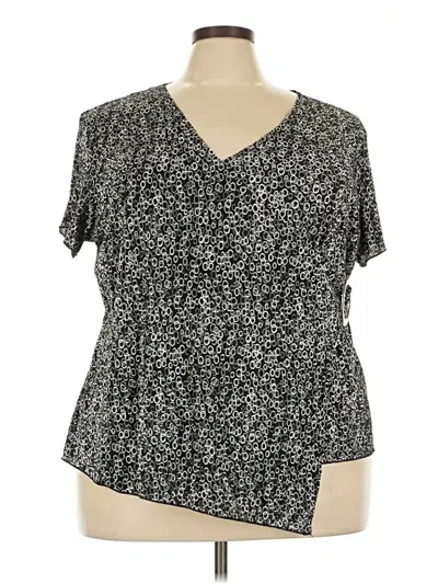 Pre-owned Slinky Brand Short Sleeve Blouse In Black