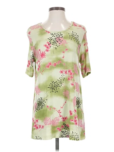 Pre-owned Slinky Brand Short Sleeve Blouse In Green