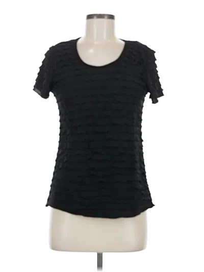 Pre-owned Slinky Brand Short Sleeve Top Black Scoop Neck Tops