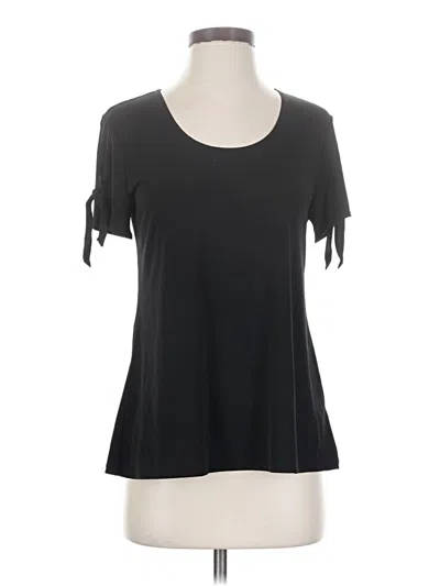 Pre-owned Slinky Brand Short Sleeve Top Black Scoop Neck Tops