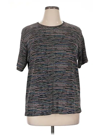Pre-owned Slinky Brand Short Sleeve Top Gray Crew Neck Tops