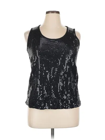 Pre-owned Slinky Brand Sleeveless Top Black Halter Neckline Tops