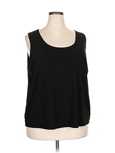 Pre-owned Slinky Brand Sleeveless Top Black Scoop Neck Tops