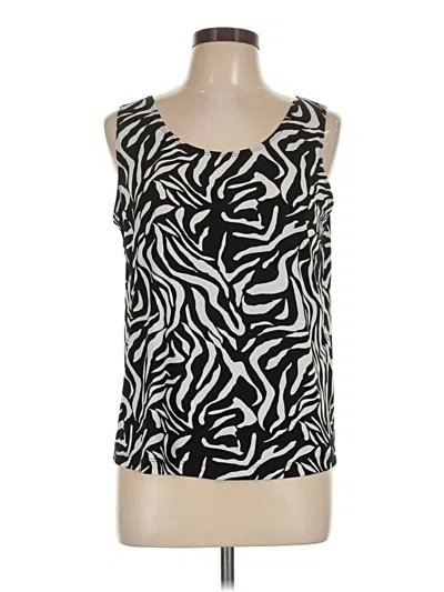 Pre-owned Slinky Brand Sleeveless Top Black Scoop Neck Tops