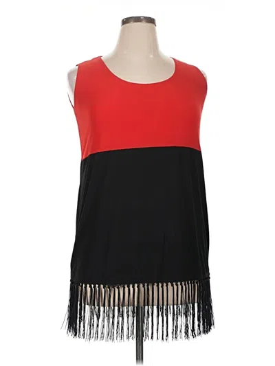 Pre-owned Slinky Brand Sleeveless Top Red Scoop Neck Tops