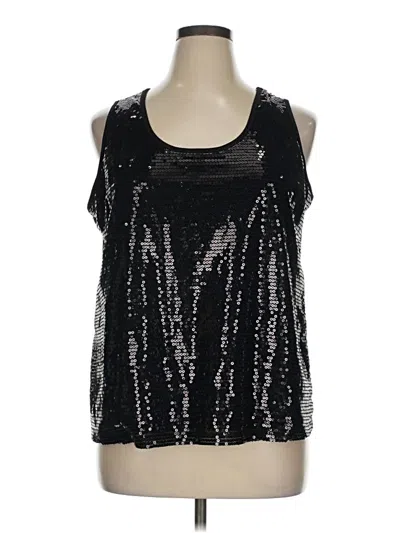 Pre-owned Slinky Brand Tank Top Black Cold Shoulder Neckline Tops