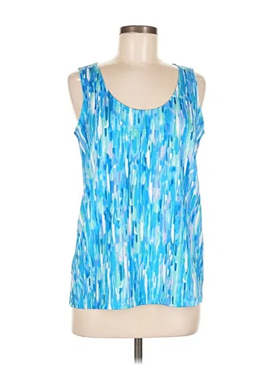 Pre-owned Slinky Brand Tank Top Blue Square Neckline Tops
