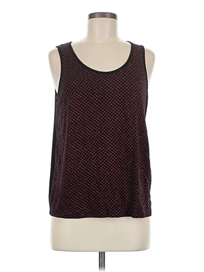 Pre-owned Slinky Brand Tank Top Burgundy Square Neckline Tops