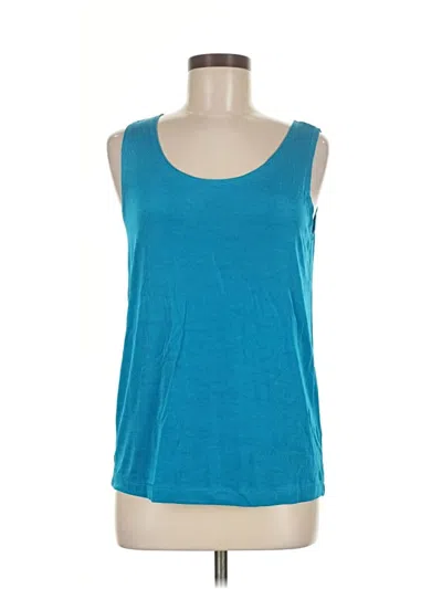 Pre-owned Slinky Brand Tank Top Teal Scoop Neck Tops In Blue