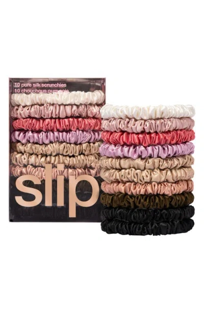 Slip 10-pack Assorted Skinny Silk Scrunchies $100 Value