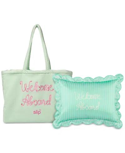 Slip 2-pc. Pure Silk Travel Pillow & Beach Bag Set In Les Vacances