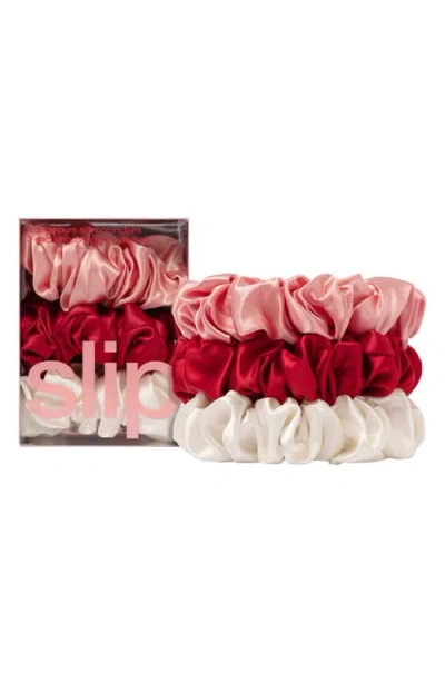 Slip 3-pack Large Silk Scrunchies In Pink