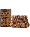 Slip 3-pc. Pure Silk Back-to-basics Assorted Scrunchies Set In Copper