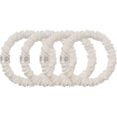 Slip 4-pack Skinny Silk Scrunchies In White