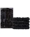 Slip Back To Basics Pure Silk Skinny Scrunchies In Black