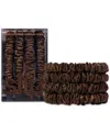 Slip 4-pc. Pure Silk Back-to-basics Skinny Scrunchies Set In Dark Brown