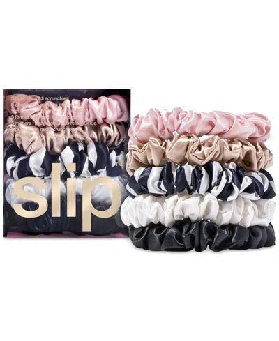 SLIP 5-PC. PURE SILK MIDI SCRUNCHIES SET