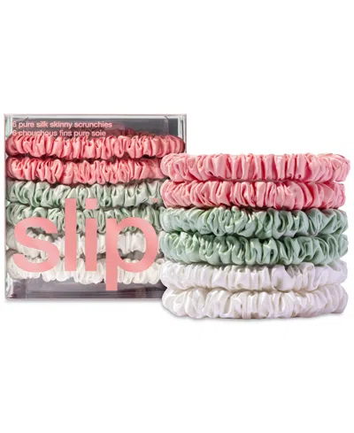 SLIP 6-PC. PURE SILK SKINNY SCRUNCHIES SET