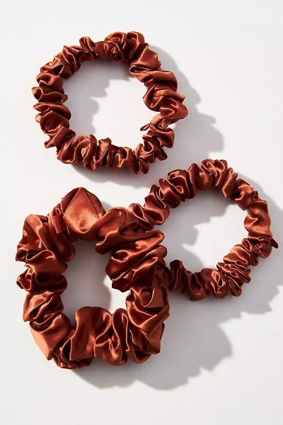 Slip Back To Basics Assorted Scrunchie Set In Brown
