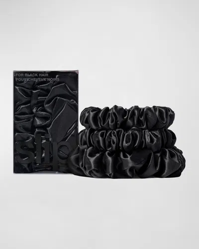Slip Back To Basics Assorted Scrunchies, Set Of 3 In Black