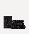 Slip Back To Basics Black Silk Scrunchie Trio