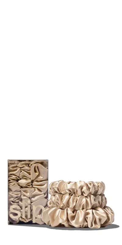 Slip Back To Basics Blonde Midi/large Scrunchie Set