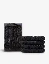 Slip Black Skinny Silk Scrunchies Pack Of Four In Black