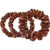 Slip 3-pack Large & Small Silk Scrunchie Set In Auburn