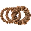 Slip 3-pack Large & Small Silk Scrunchie Set In Copper