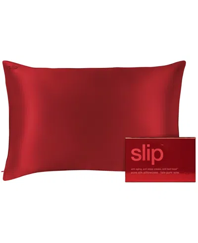 Slip Bowie Pure Silk Queen Pillowcase In Red