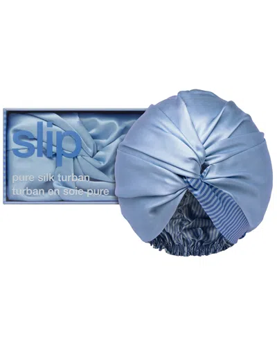 Slip Cornflower Pure Silk Turban In Blue
