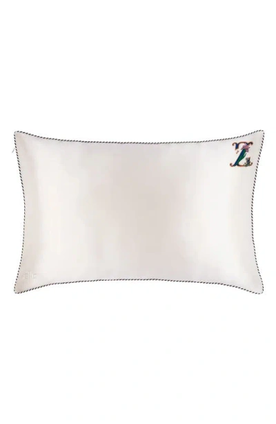 Slip Embroidered Pure Silk Queen Pillowcase In Z