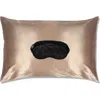 Slip ™ For Beauty Sleep Pillowcase & Eye Mask Set In Caramel/black