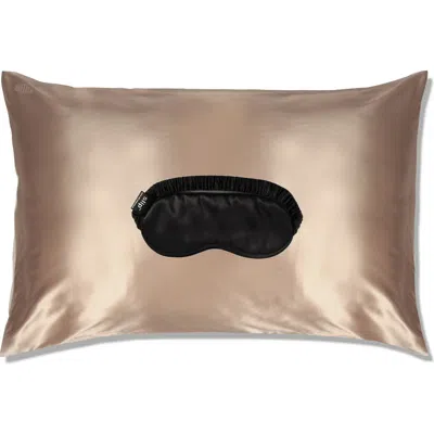 Slip ™ For Beauty Sleep Pillowcase & Eye Mask Set In Caramel/black