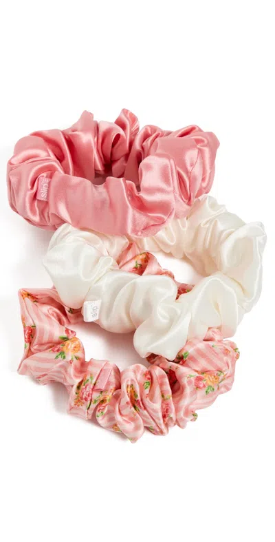 Slip Large Scrunchies Set Of 3 Petal In Pink