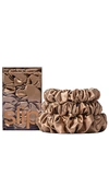 Slip Midi & Large Scrunchie Set Of 3 In Light Brown