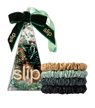 Slip Mulberry Silk Skinny Scrunchies In Tree Decoration In Multi
