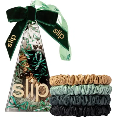 Slip Pure Silk 4-pack Skinny Scrunchie Ornament $34 Value