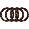 Slip Pure Silk 4-pack Skinny Scrunchies: Back To Basics Collection In Dark Brown