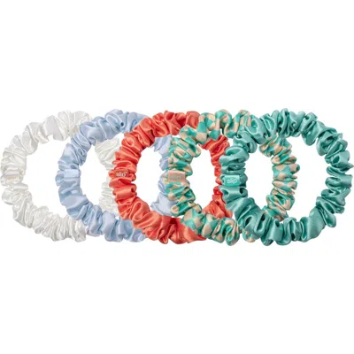 Slip Pure Silk 5-pack Midi Scrunchies In Seashell