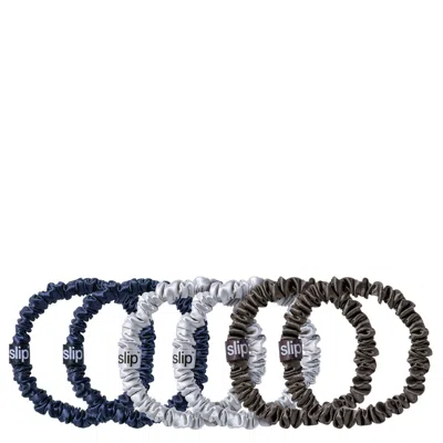 Slip Pure Silk 6-pack Skinny Scrunchies (6 Piece) In Midnight