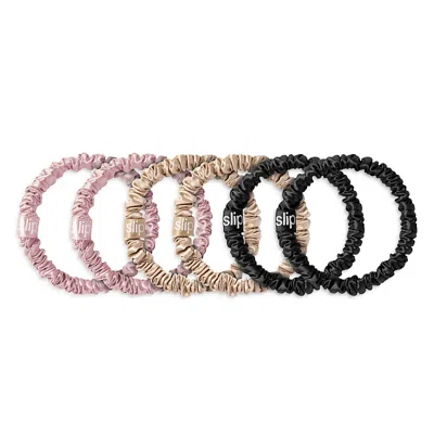 SLIP SLIP PURE SILK 6-PACK SKINNY SCRUNCHIES