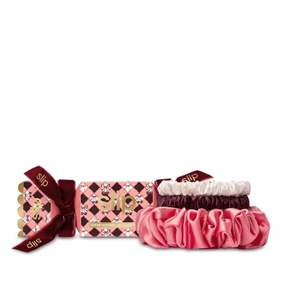 Slip Pure Silk Assorted Scrunchie Cracker Gift Set- Sweetheart In Pink