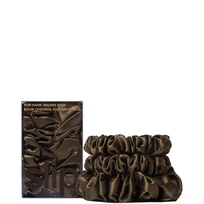 Slip Pure Silk Back To Basics Assorted Scrunchie Set (various Colours) - Dark Brown