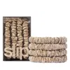 Slip Pure Silk Back To Basics Skinny Scrunchies, Set Of 4 In Blonde