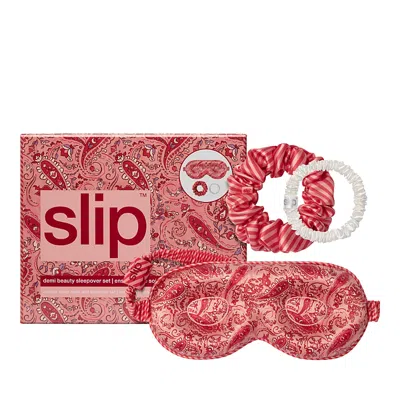 Slip Pure Silk Beauty 3 Piece Sleepover Set In Demi