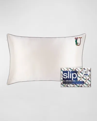Slip Pure Silk Embroidered Queen Pillowcase In Transparent