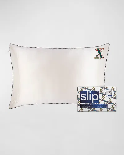 Slip Pure Silk Embroidered Queen Pillowcase In Transparent